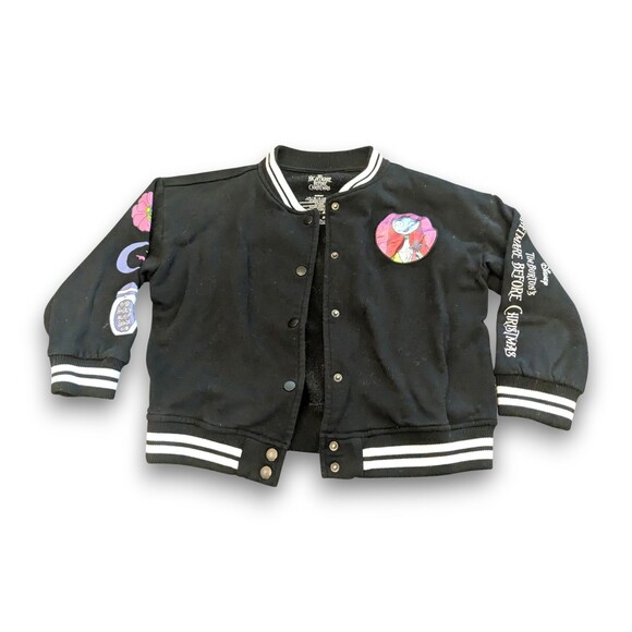 Disney Nightmare Before Christmas Sally Black Bomber Jacket Girls Large 10-12 - Picture 1 of 6